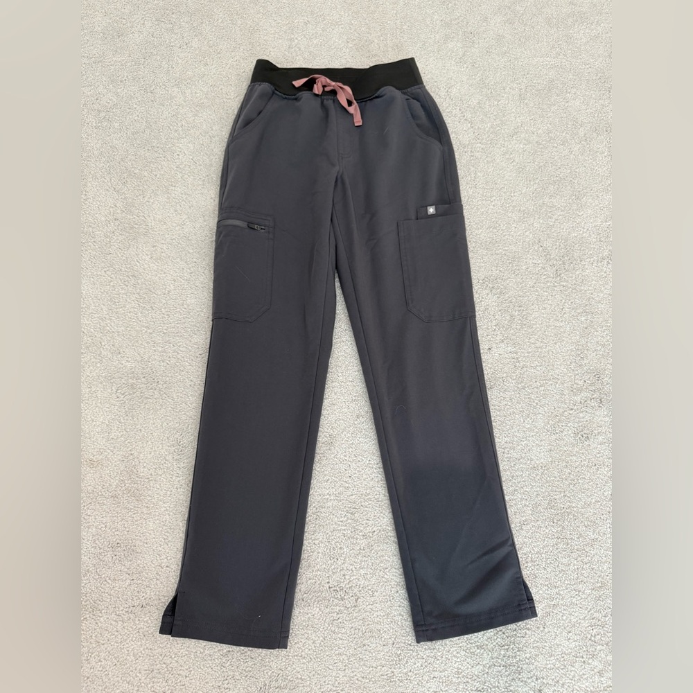 Figs High Waisted Livingston Scrub Pants 
Charcoal Grey